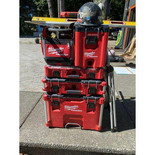 Milwaukee Tool PACKOUT Compact Tool Box, Polypropylene, Black/Red, 16-1/4 in W x 10 in D x 13 in H