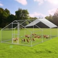 thumbnail image 4 of DWVO Extra Large Metal Chicken Coop Walkin Poultry Cage Hen Run House Rabbits Habitat Cage Spire Shaped Coops - 19.7 x 9.8 x 6.4 ft, 4 of 9