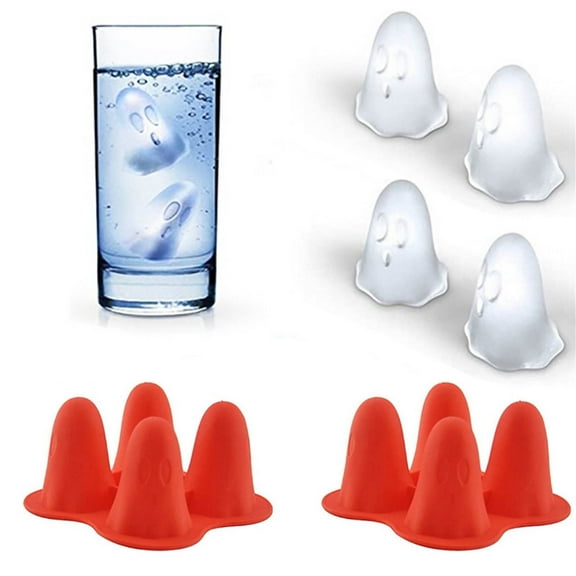 Bar Pudding Jelly Chocolate Maker, Ghost Shape Ice Tray, Non-Stick Silicone Mold for Ice Cubes, Candies, Ice Cream, and Halloween Party DIY