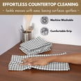 thumbnail image 7 of Native Fab 4 Pack Gingham Check Plaid Kitchen Towel - Soft Cotton - Washcloths - 16x26 - Gray, 7 of 7