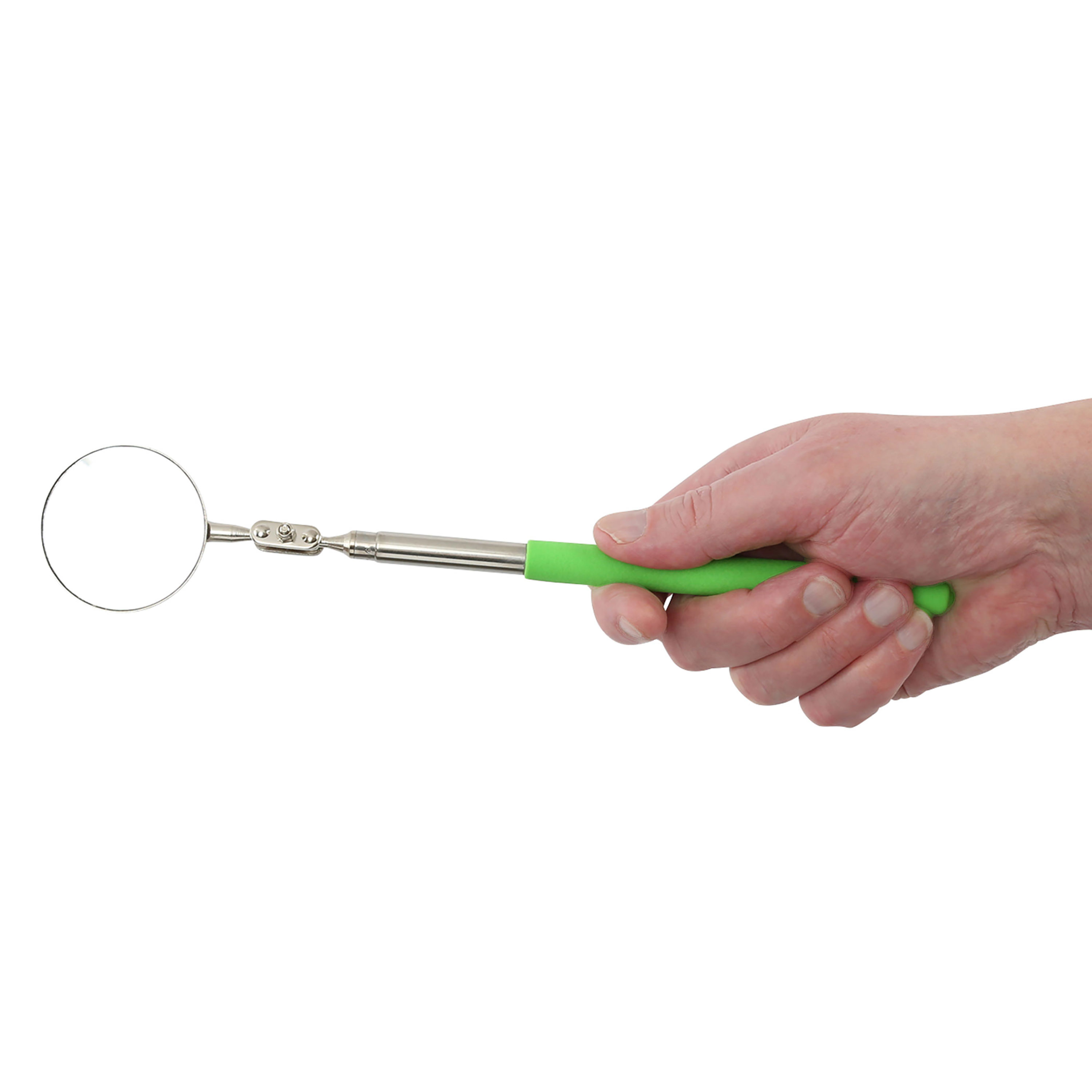 Hyper Tough 2-Inch Telescoping Inspection Mirror with Ergonomic Soft Grip