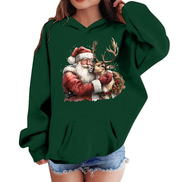 Sudadera con capucha para niñas y niños, sudadera de manga larga con cuello redondo y estampado de moda, jersey con bolsillo, sudadera de poliéster para niñas