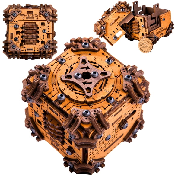 WOODEN.CITY Tesseract's Secret - Wooden Puzzle Box for Adults - 3D Brain Teaser Puzzle Kit - Escape Room in a Box Challenge - Unique Gift for Men & W