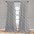 thumbnail image 5 of Ambesonne Quatrefoil Curtains, Monochrome Daisies, Pair of 28"x63", Black Grey White, 5 of 5