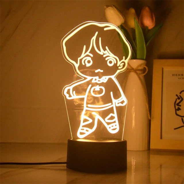 Luz nocturna LED 3D RM que cambia de color para niños con acrílico