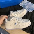 thumbnail image 3 of Zapatos blancos para niñas, zapatos para mujer para primavera y otoño, zapatos para estudiantes, zapatos para mujer que combinan con todo, zapatos deportivos casuales, zapatos deportivos de suela, 3 of 6
