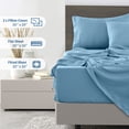 thumbnail image 3 of Lux Decor Collection Bed Sheets Set Full Size, Deep Pocket 6 Pc Bed Sheet Set - Hotel Luxury Brushed Microfiber Sheets, Blue, 3 of 5