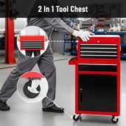SEIZEEN 5-Drawer Tool Chest,Tool Cabinet on Wheels with Keyed Locking System and Drawer Liners, Tool Chest with Link Buckle for Warehouse and Garage