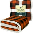 thumbnail image 6 of Buffalo Plaid Sherpa Blanket Throw Twin | Fuzzy Orange Checkered Flannel Fleece Blanket for Couch Bed | Fluffy Warm Soft Plush Microfiber Blanket | 60x80, 6 of 6