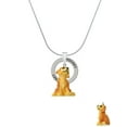 thumbnail image 2 of Delight Jewelry Resin Sitting Puppy Hockey Ring Charm Necklace, 18", 2 of 4