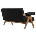 thumbnail image 4 of Loveseat Sofa Couch, Black, Fabric, Wood, Living Kitchen Cafe Bistro Hospitality Restaurant, Modern Contemporary HB36211, 4 of 9