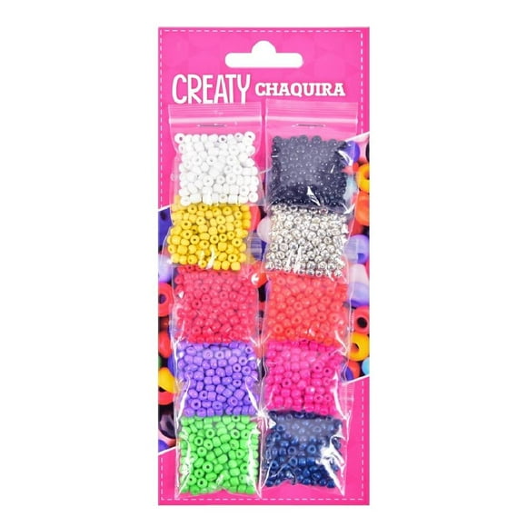 Paquete de Chaquira Creaty de Varios Colores 10 Bolsas
