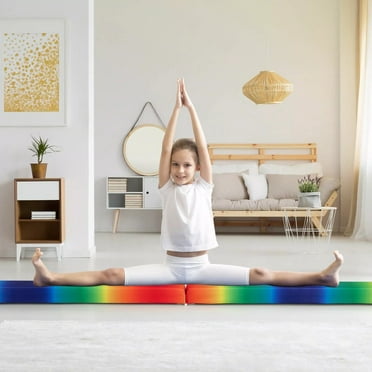 Auranook 7 FT Folding Balance Beam, Foam Gymnastic Beam w/ Solid Wood Base & Anti-slip Bottom for Kids Teens, Portable Floor Gymnastics Equipment