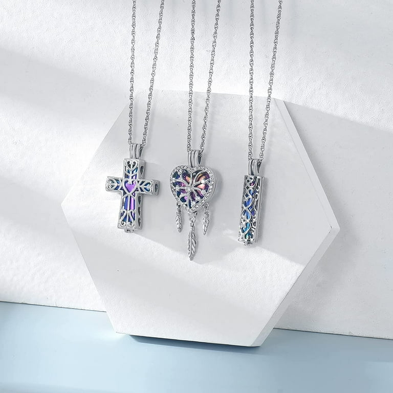 5 Pcs Urn Necklace For Ashes Keepsake Cremation Jewelry Heart