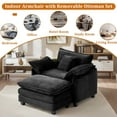 thumbnail image 6 of Gexpusm Wide Upholstered Sofa for Living Room and Bedroom, Comfy Living Room Chair, Single Sofa with Ottoman, Black, 6 of 6