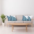 thumbnail image 4 of Ambesonne Abstract Throw Pillow Cover 4 Pack, Wavy Stripes Spirals, 16", Turquoise Dark Blue, 4 of 6