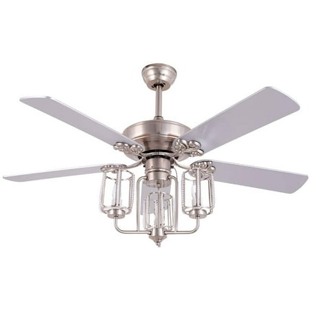 

Oukaning 52Inch LED Vintage Ceiling Fan Classical Fan with 3 Lights Reversible Blades 3 Speed Ceiling Fan Mute