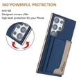 thumbnail image 5 of Allytechgroup Case for Samsung Galaxy S24 Ultra, 2-in-1 Detachable Card Holder Magnetic RFID Blocking Wallet [Compatible with MagSafe] Stand PU Leather Cover with Credit Card Slots/Cash Slot, Darkblue, 5 of 13