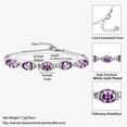 thumbnail image 5 of Juwaliy 18K White Gold Plated Oval Tennis Bracelets for Women,February Birthstone Bracelet Purple Amethyst Jewelry Birthday Valentines Gift for Her, 5 of 8