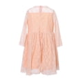 thumbnail image 2 of Little Girls Light Orange Lace Overlaid Long Sleeved Dress 3, 2 of 7