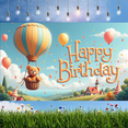 thumbnail image 4 of Colorful Balloons Happy Birthday Banner Teddy Bear Hot Air Balloon Decorative Design for Kid's Birthday Party Celebration Indoor Decoration, 4 of 7