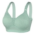 thumbnail image 1 of Plus Size Bras Strapless Wireless Bra Air-Flow Mesh Push Up Design Plus Size Underwear Full Support Bra Green 44, 1 of 2
