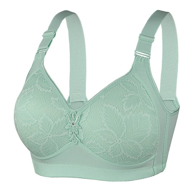Women's Bras Strapless Wireless Bra Air-Flow Mesh Push Up Design Plus Size Underwear Sports Bra Green 36