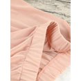 thumbnail image 4 of Womens Pink Loose-Fitting Long Sleeve Pajama Set With Shorts, 4 of 5