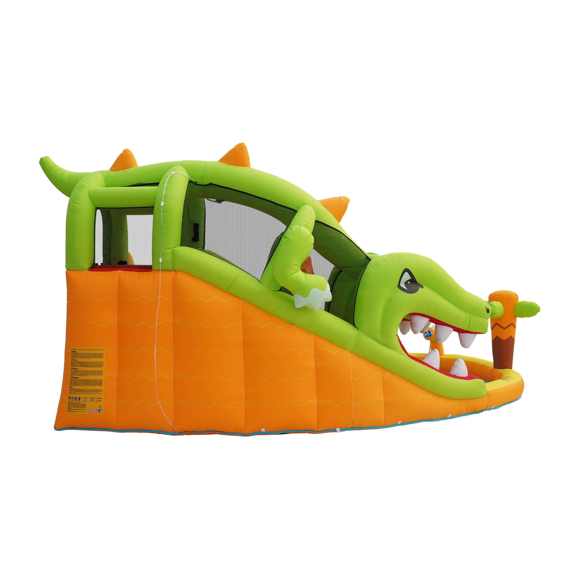 Inflatable Dinosaur Water Slide for Kids Ages 3-12, Backyard Water Park with Climbing Wall & Splash Pool, Blow Up Water Slide for Outdoor Summer Fun & Parties