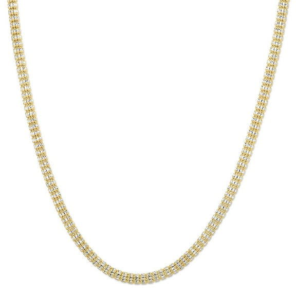 Floreo 10k Yellow Gold and White Gold 4.2mm Two-Tone Ice Chain Necklace