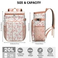 thumbnail image 3 of Travel Cooler Bag - Pink Baseballs with Bows Pattern Camping Beer Cooler Backpack with Bottle Opener- Waterproof Insulated Picnic Backpacks - Cooler Bag for Beach, 3 of 6