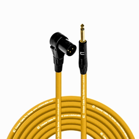 Columber Cable Right Angle XLR Male to 1/4" TS Male Pro Microphone Connector