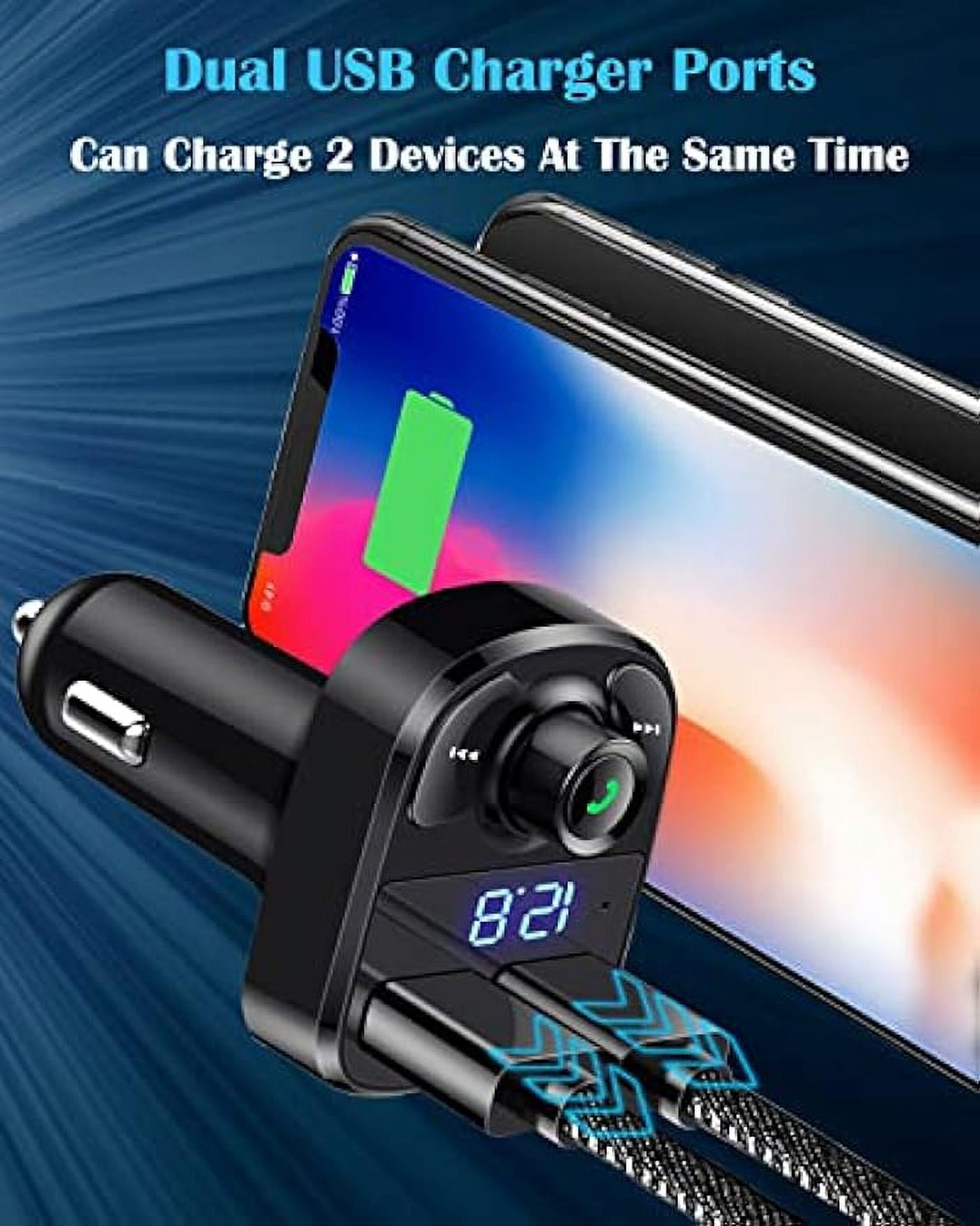 Fm transmitter, Bluetooth car charger wireless with mic, CARB2