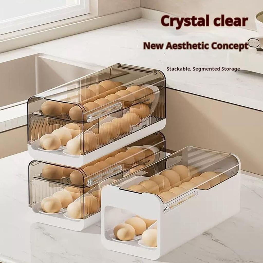HannLk Space Saving Refrigerator Eggs Holder Eggs Storage Organizer For Easy Access
