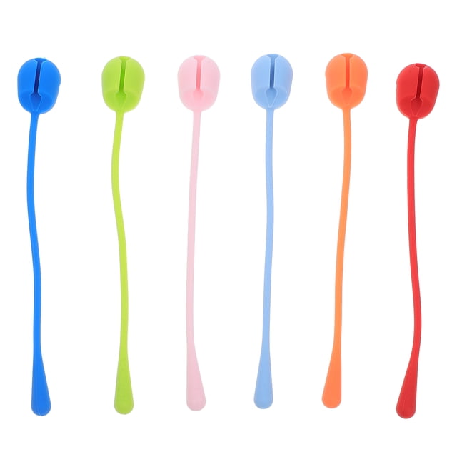 16 bridas de silicona para cables, organizadores de cables para escritorio.