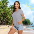 thumbnail image 3 of TACVASEN Women's T-Shirts Quick Dry Outdoor Yoga Tops UPF50+ Sun Protection  V-Neck Shirts Light Gray M, 3 of 7