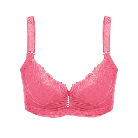 

Sngxgn Plus Size Bras For Women Women s Cushioned Underwire Lightly Lined T-Shirt Bra Watermelon Red 36