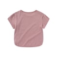 thumbnail image 4 of YOUYEDIAN Summer Tops for Kids Comfortable Cotton Solid Color Short Sleeve Boys Girls T-Shirt Casual Round Neck Basic Tops (Camel, 3-4 Years), 4 of 4