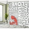 thumbnail image 5 of Ambesonne Love Shower Curtain, Valentines Romance Art, 69"Wx75"L, Grey Red White, 5 of 5