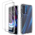 thumbnail image 1 of wonima11 Clear Case Compatible with Moto Edge 2021 Case, Moto Edge 5G UW with Tempered Glass Screen Protector, Cute Crystal Bumper Shockproof Protective Case Cover for Motorola Moto Edge 2021 (Clear), 1 of 1