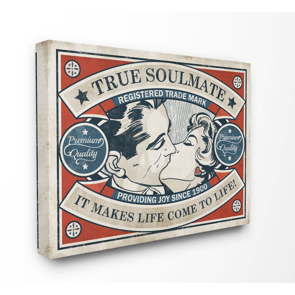 Stupell Industries True Soulmate Vintage Comic Book Design Canvas Wall Art by Ester Kay