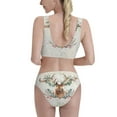 thumbnail image 3 of Bixox Classy Deer Pattern Two-Piece Sports Bikini with U-Shaped Top and High-Waist Bottom - Women's Swimwear with Removable Bra Pads, 3 of 7