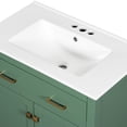 thumbnail image 3 of 30-inch Green Bathroom Vanity with Ceramic Sink, Sturdy Solid Wood Frame / Soft Close Doors, Versatile Storage for Modern Bathrooms, 3 of 5