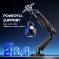 thumbnail image 4 of ARES WING Single Monitor Arm for 17–40 Inch Flat & Curved Ultrawide Screens up to 26.5 lbs, Fully Adjustable Monitor Mount with C-Clamp & Grommet Base, VESA 75x75 & 100x100, Black, 4 of 10