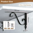 thumbnail image 2 of Uxcell 2 Pcs Soportes Decorativos para Estantes, Soportes para Estantes Flotantes de 150mm/6 Pulgadas para Estanterías de Pared, Negro, 2 of 7