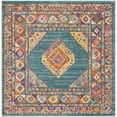 thumbnail image 3 of SAFAVIEH Madison Emmet Traditional Area Rug, Light Blue/Orange, 6'7" x 6'7" Square, 3 of 7