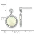 thumbnail image 2 of 925 Sterling Silver Rhodium Plated Lab Simulated Opal and Cubic Zirconia Post Long Drop Dangle Earrings - Dangle Earring, 2 of 2