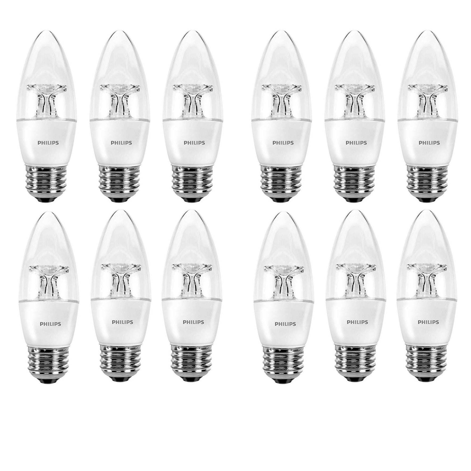 Philips Dimmable 40W 120V Replacement LED Daylight Light Bulbs, (12