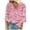 Pink Blouses, variant on Jsaierl Short Sleeve Tops for Women Summer Holiday Shirts V Neck Workout Tunic Blouses Trendy Print T Shirts Top S-2XL