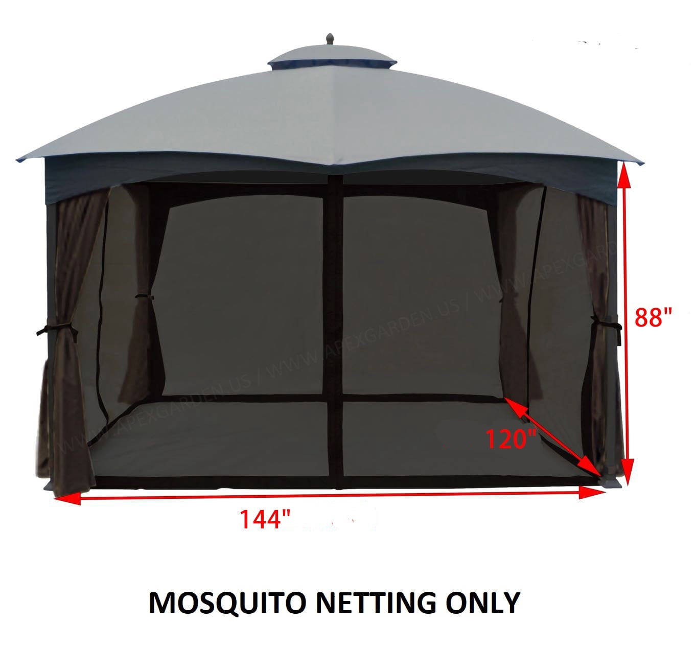 ​APEX GARDEN Replacement Mosquito Netting for 10' x 12' Gazebo